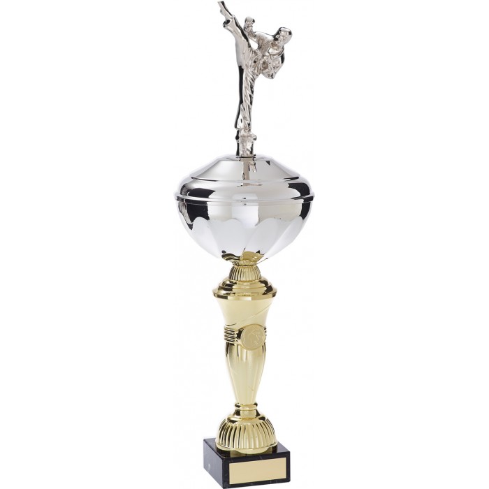 MALE KICKING FIGURE METAL TROPHY  - AVAILABLE IN 5 SIZES